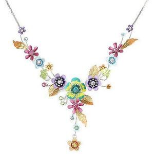 Glamorousky Colorful Flower & Butterfly Necklace